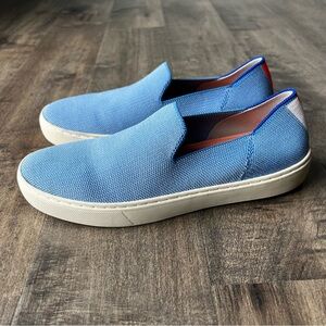 Rothy’s Womens Slip On Boardwalk Blue Sneakers Shoes Size 8